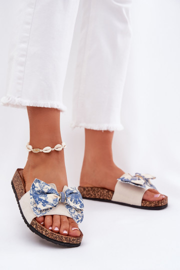Zapatillas de mujer con lazo y plataforma en color azul Lisandrea