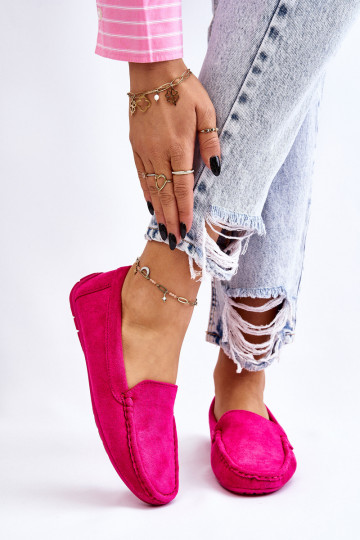 Mocasines de ante de mujer color rosa Morreno 2