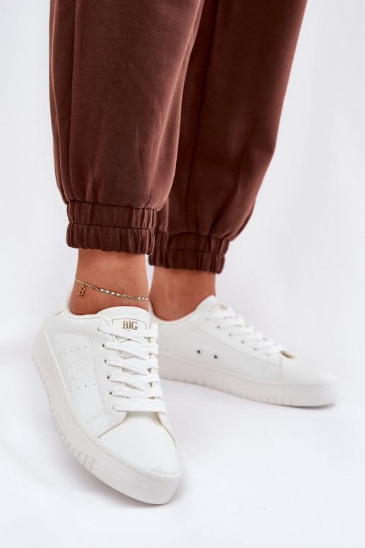 Bajo Zapatos de ocio de cuero ecológico Big Star NN274577 el color blanco