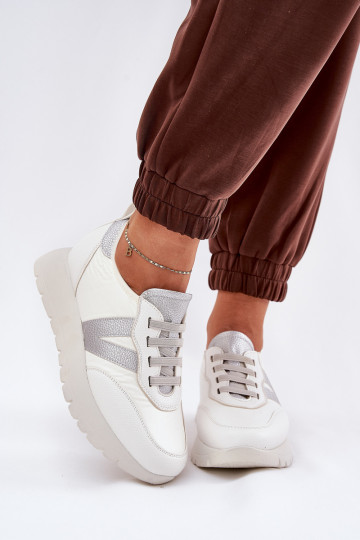 Zapatillas deportivas de mujer con plataforma Vinceza 58510 color blanco