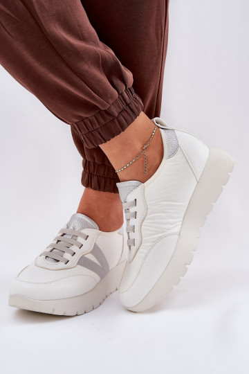 Zapatillas deportivas de mujer con plataforma Vinceza 58510 color blanco 2