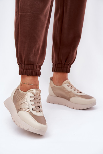 Zapatillas deportivas de mujer con plataforma Vinceza 58510 color oro 2