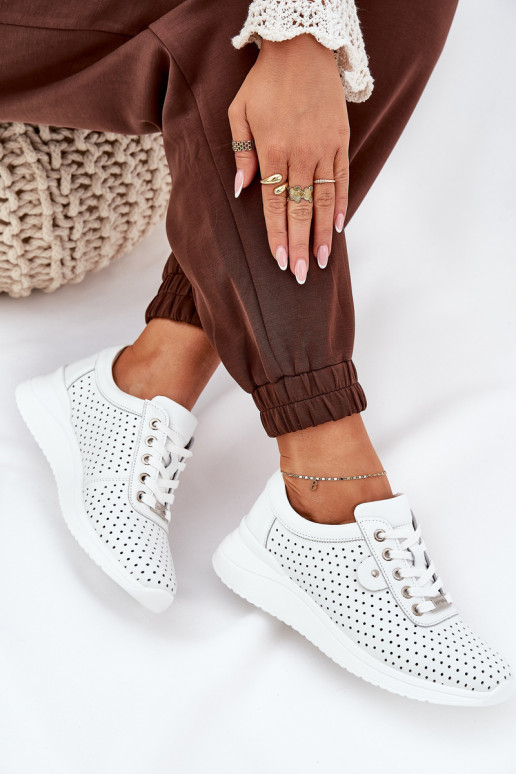 Femenino Piel zapatillas Vinceza 79532 el color blanco Femenino Piel zapatillas Vinceza 79532 el color blanco