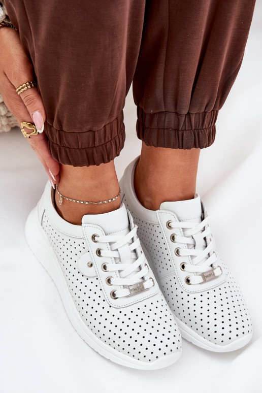 Femenino Piel zapatillas Vinceza 79532 el color blanco Femenino Piel zapatillas Vinceza 79532 el color blanco