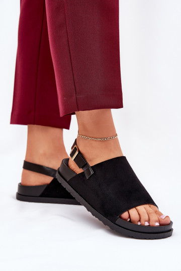 Sandalias de mujer Z de gamuza ecológicau con una plataforma de color negro Migola 2