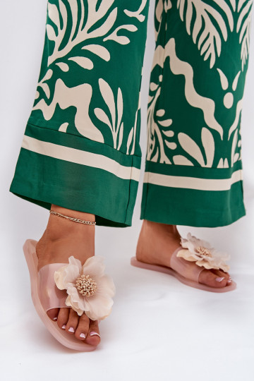 Ver a través de isósceles zapatillas de mujer Ze Sztucznym Una flor Nude Vobetta 2