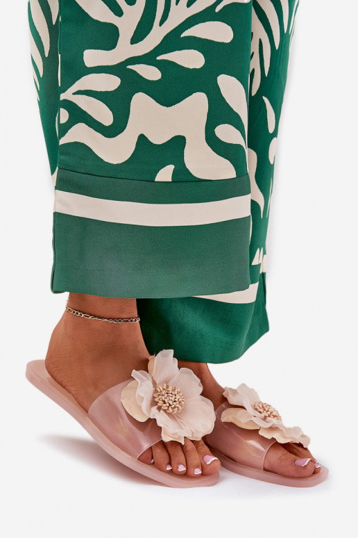 Ver a través de isósceles zapatillas de mujer Ze Sztucznym Una flor Nude Vobetta