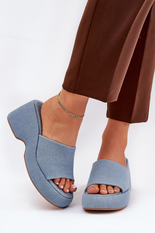  zapatillas de mujer con una plataforma I Koturnie Tiene queterial vaquero Afisal