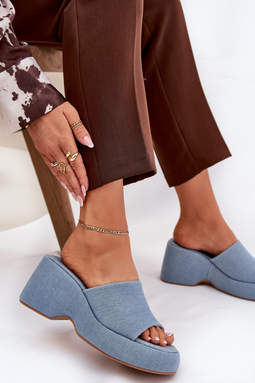  zapatillas de mujer con una plataforma I Koturnie Tiene queterial vaquero Afisal