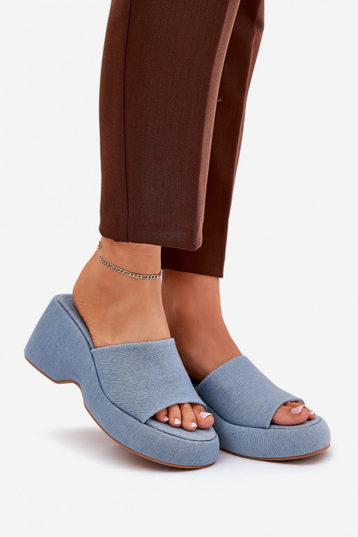  zapatillas de mujer con una plataforma I Koturnie Tiene queterial vaquero Afisal