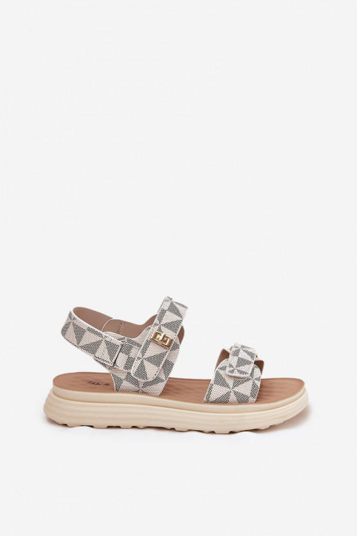  Sandalias de mujer con una plataforma beige Leriot