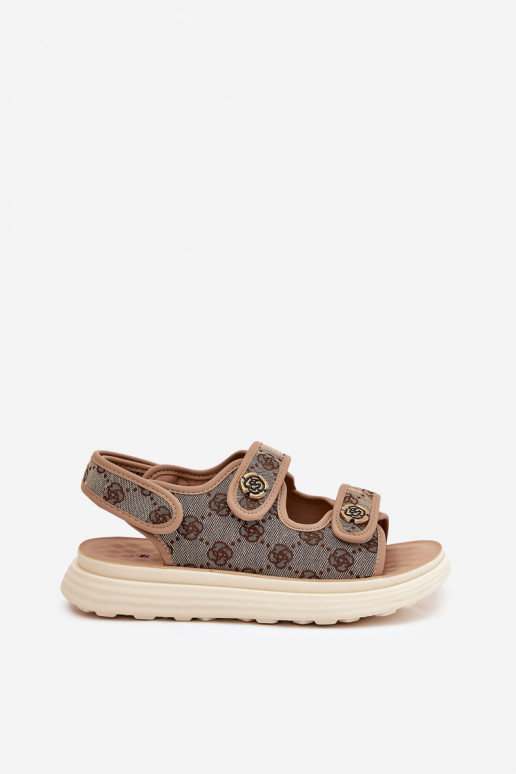 Femenino Estampado  sandalias Ze color doradomi Detalami de color caqui Pefese