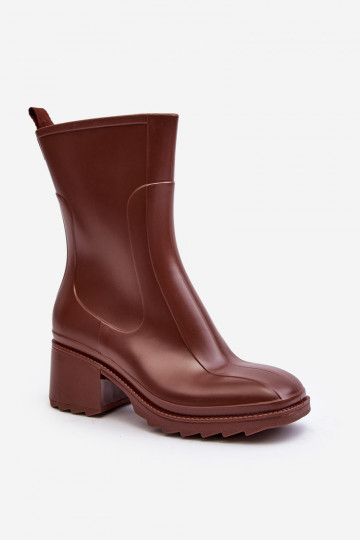 Femenino mate Botas de goma Botas con tacones color marrón Bertaida