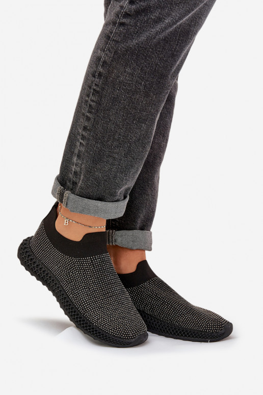 Un modelo convincente zapatillas Femenino Con decoración D&A TEN121 de color negro