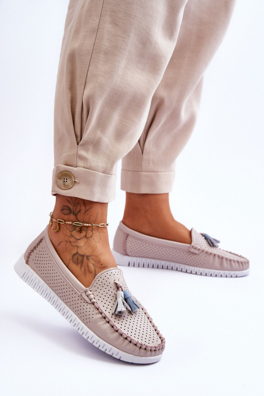 Mocasines de cuero con elementos de...