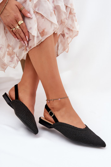 bailarinas Con Trenza I Szpiczastymi Noskami de color negro Hefion