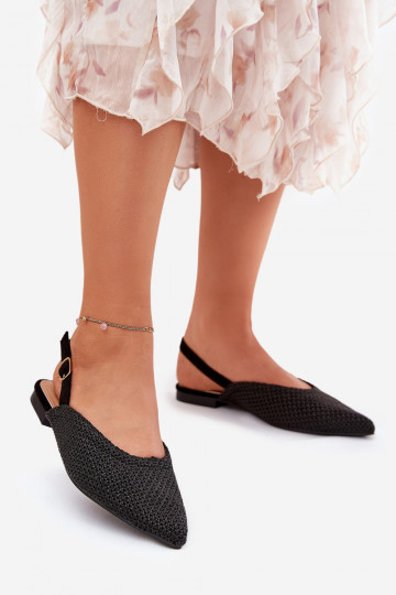 bailarinas Con Trenza I Szpiczastymi Noskami de color negro Hefion 2