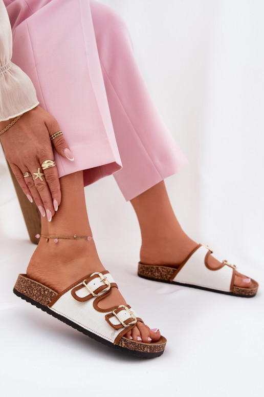  zapatillas de mujer con una plataforma con hebillas el color blanco Osoffe