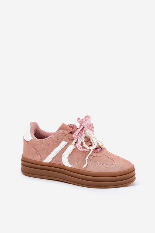 Zapatillas modelo zapatos. Femenino con una plataforma con hermosos detalles color rosa Vinness Zapatillas modelo zapatos. Femenino con una plataforma con hermosos detalles color rosa Vinness