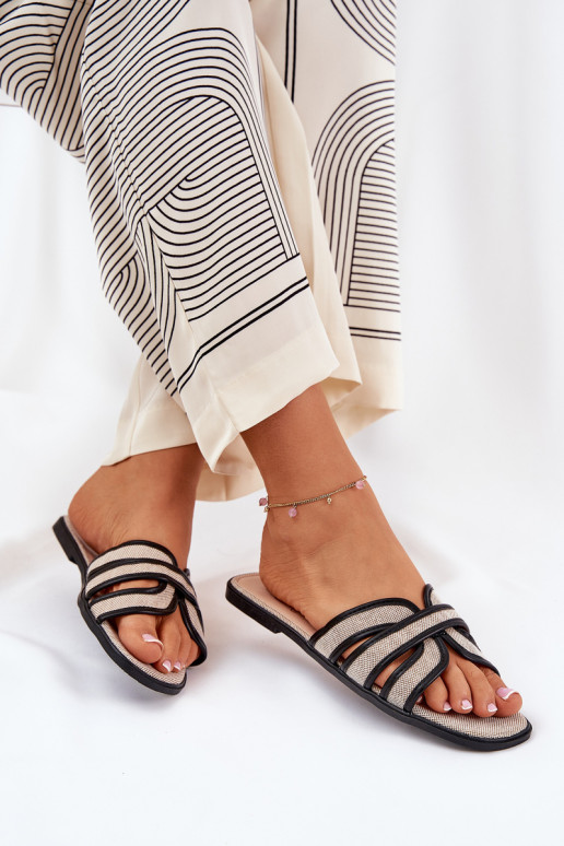 modelo clásico Zapatillas apartamento de mujeres beige-de color negro Scazze