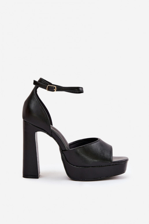 Sandalias de tacón alto para mujer. y plataforma Eko Piel de color negro Lomman