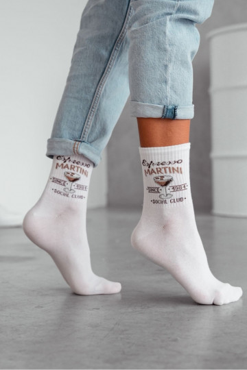Calcetas de mujer de algodón Espresso MARTINI color blanco