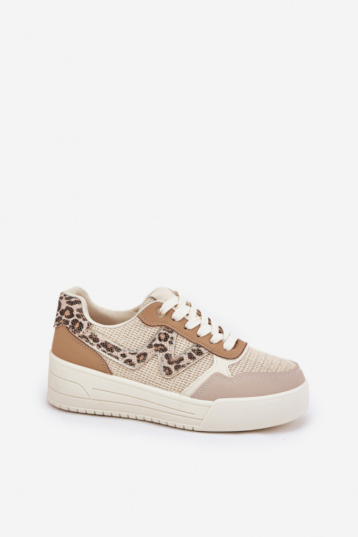 zapatillas Femenino con una plataforma con estampados de piel de leopardo de color caqui Lorori zapatillas Femenino con una plataforma con estampados de piel de leopardo de color caqui Lorori
