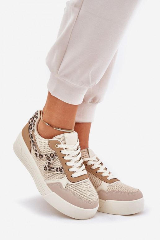 zapatillas Femenino con una plataforma con estampados de piel de leopardo de color caqui Lorori zapatillas Femenino con una plataforma con estampados de piel de leopardo de color caqui Lorori