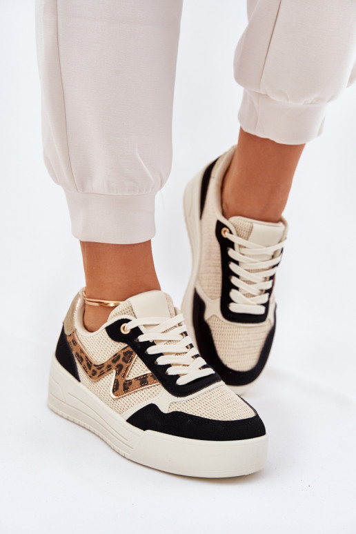 zapatillas Femenino con una plataforma con estampados de piel de leopardo de color negro Lorori zapatillas Femenino con una plataforma con estampados de piel de leopardo de color negro Lorori