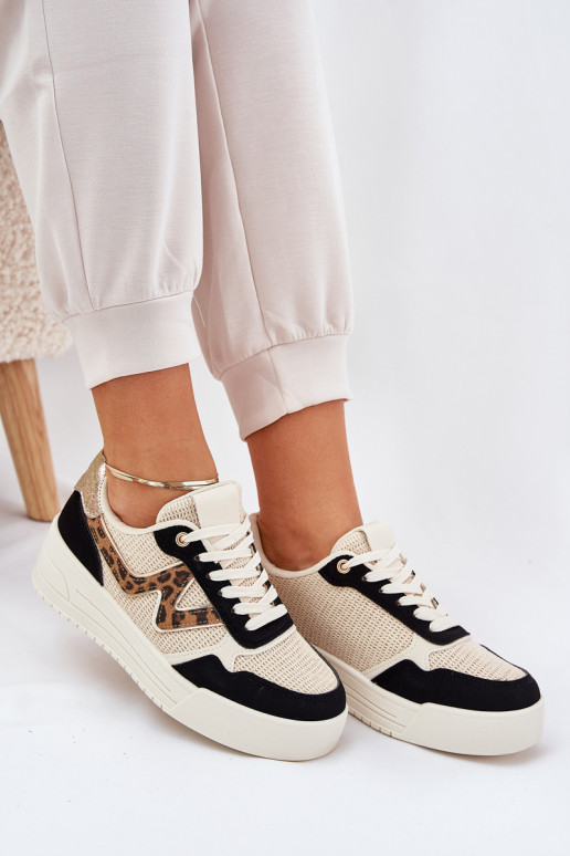 zapatillas Femenino con una plataforma con estampados de piel de leopardo de color negro Lorori zapatillas Femenino con una plataforma con estampados de piel de leopardo de color negro Lorori