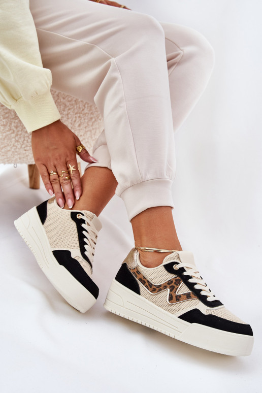 zapatillas Femenino con una plataforma con estampados de piel de leopardo de color negro Lorori zapatillas Femenino con una plataforma con estampados de piel de leopardo de color negro Lorori