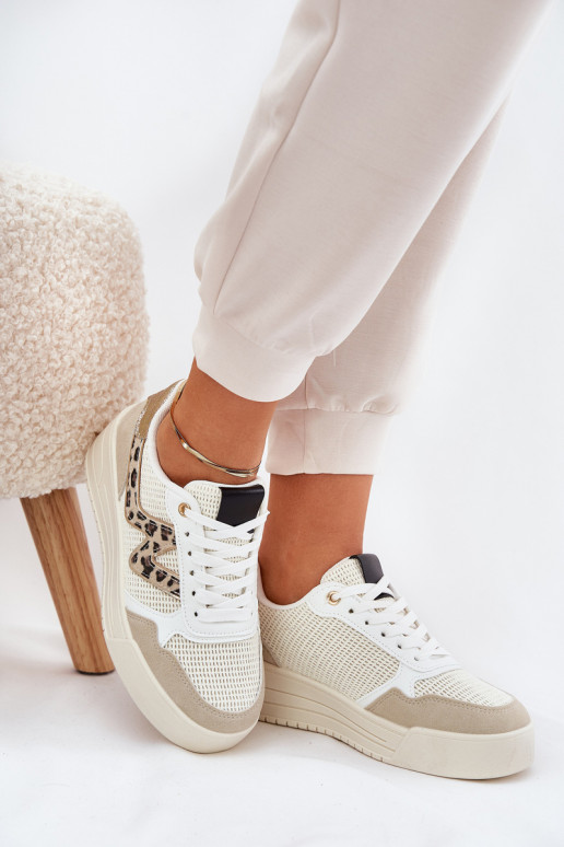 zapatillas Femenino con una plataforma con estampados de piel de leopardo beige Lorori zapatillas Femenino con una plataforma con estampados de piel de leopardo beige Lorori