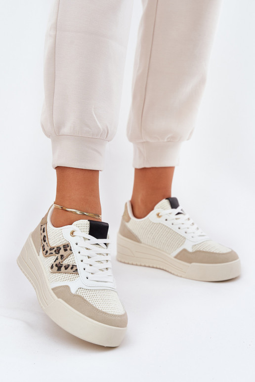 zapatillas Femenino con una plataforma con estampados de piel de leopardo beige Lorori zapatillas Femenino con una plataforma con estampados de piel de leopardo beige Lorori