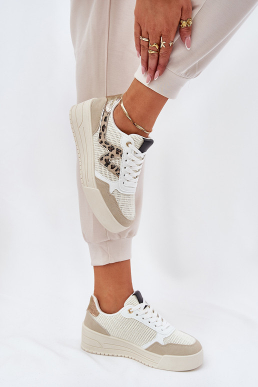 zapatillas Femenino con una plataforma con estampados de piel de leopardo beige Lorori zapatillas Femenino con una plataforma con estampados de piel de leopardo beige Lorori