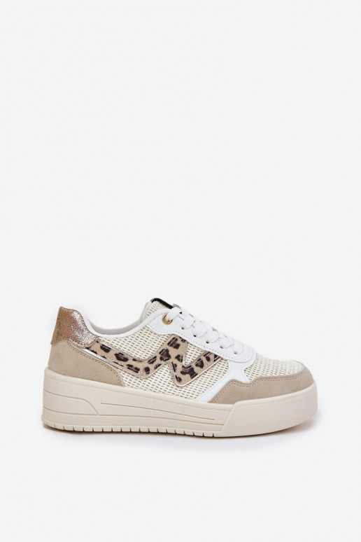 zapatillas Femenino con una plataforma con estampados de piel de leopardo beige Lorori zapatillas Femenino con una plataforma con estampados de piel de leopardo beige Lorori