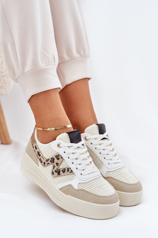 zapatillas Femenino con una plataforma con estampados de piel de leopardo beige Lorori zapatillas Femenino con una plataforma con estampados de piel de leopardo beige Lorori