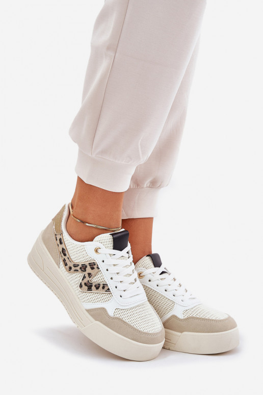 zapatillas Femenino con una plataforma con estampados de piel de leopardo beige Lorori zapatillas Femenino con una plataforma con estampados de piel de leopardo beige Lorori