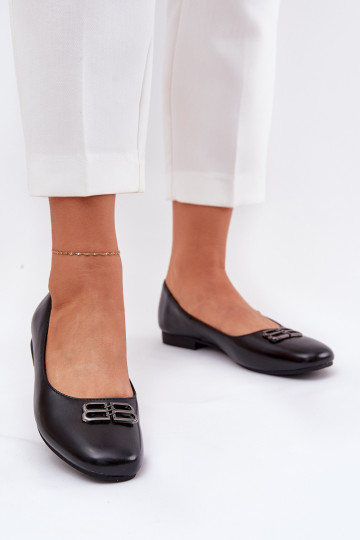 Estilo elegante bailarinas Femenino con adornos Vinceza 62206 de color negro