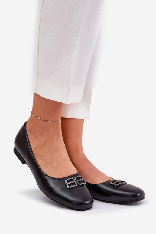 Estilo elegante bailarinas Femenino con adornos Vinceza 62206 de color negro