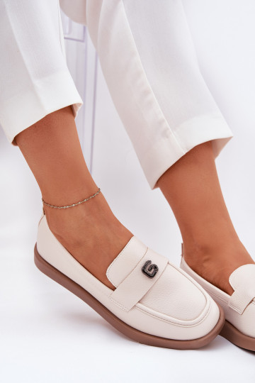 mocasines de mujer Estilo elegante Con decoraciones Pequeñom Detalem Vinceza 62208 beige