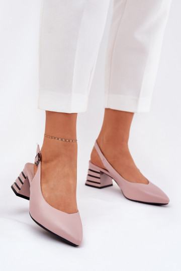 Sandalias de mujer con tacones Ze Szpiczastymi Noskami Vinceza 62217 color rosa 2