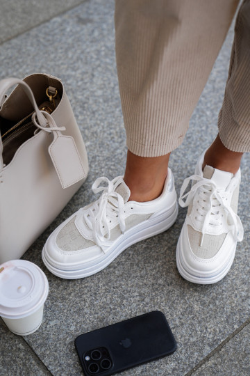 Zapatos deportivos de mujer con estampados color blanco Fenarra