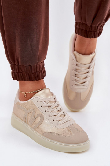 Zapatillas deportivas bajas para mujer de eco piel color arena Iladira 2
