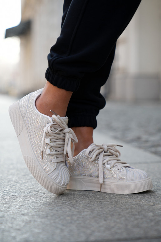 Zapatillas deportivas de mujer con decoración y plataforma en color arena Eanneth Zapatillas deportivas de mujer con decoración y plataforma en color arena Eanneth