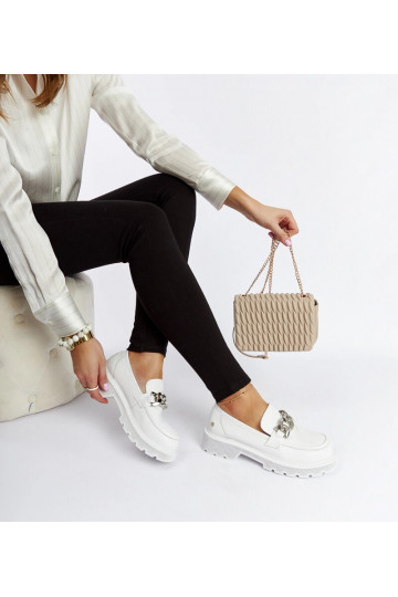 Mocasines de cuero blancos GOE LL2N4038 2